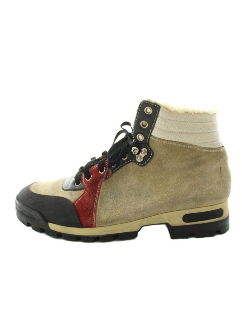 Gucci Trekking Boots Sneakers High Cut Suede Fleece GG Logo Beige 8